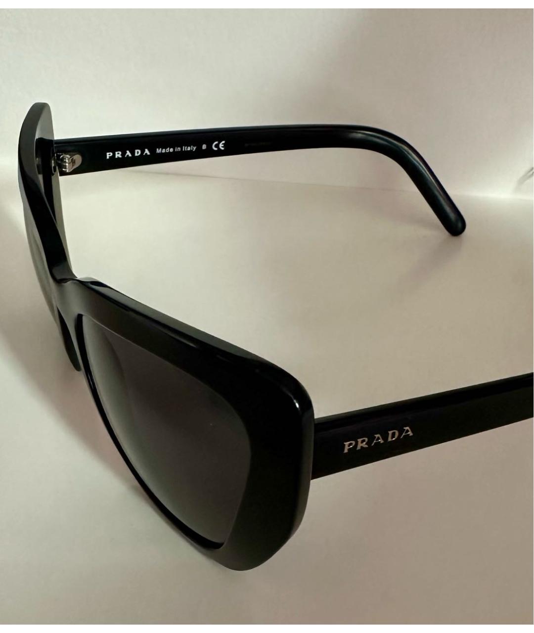 PRADA Черные пластиковые солнцезащитные очки, фото 3
