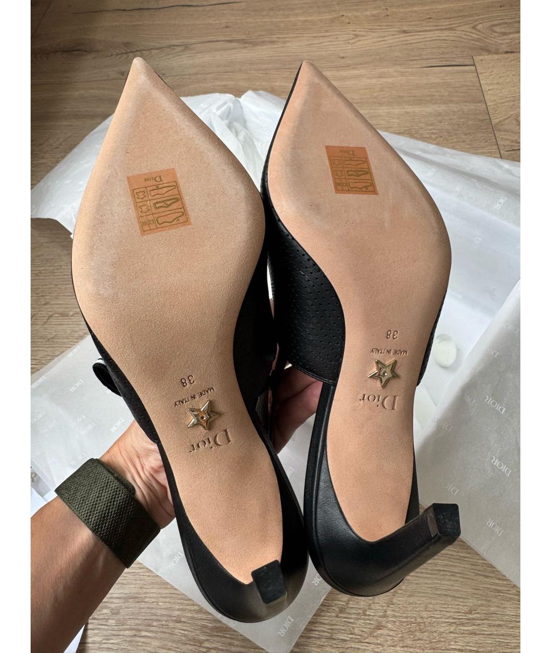 CHRISTIAN DIOR Черные кожаные туфли, фото 6