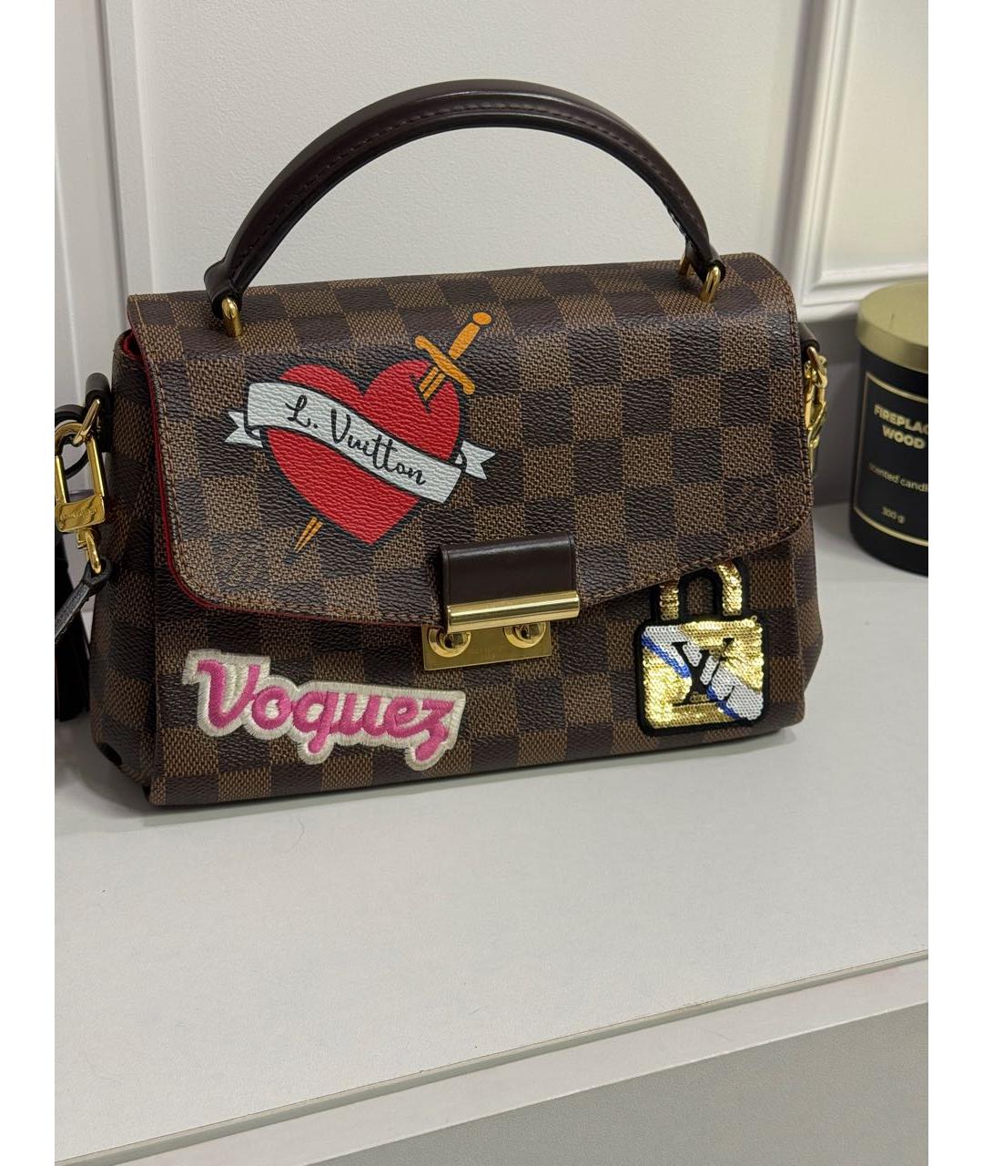 LOUIS VUITTON Коричневая сумка с короткими ручками из канвы, фото 6
