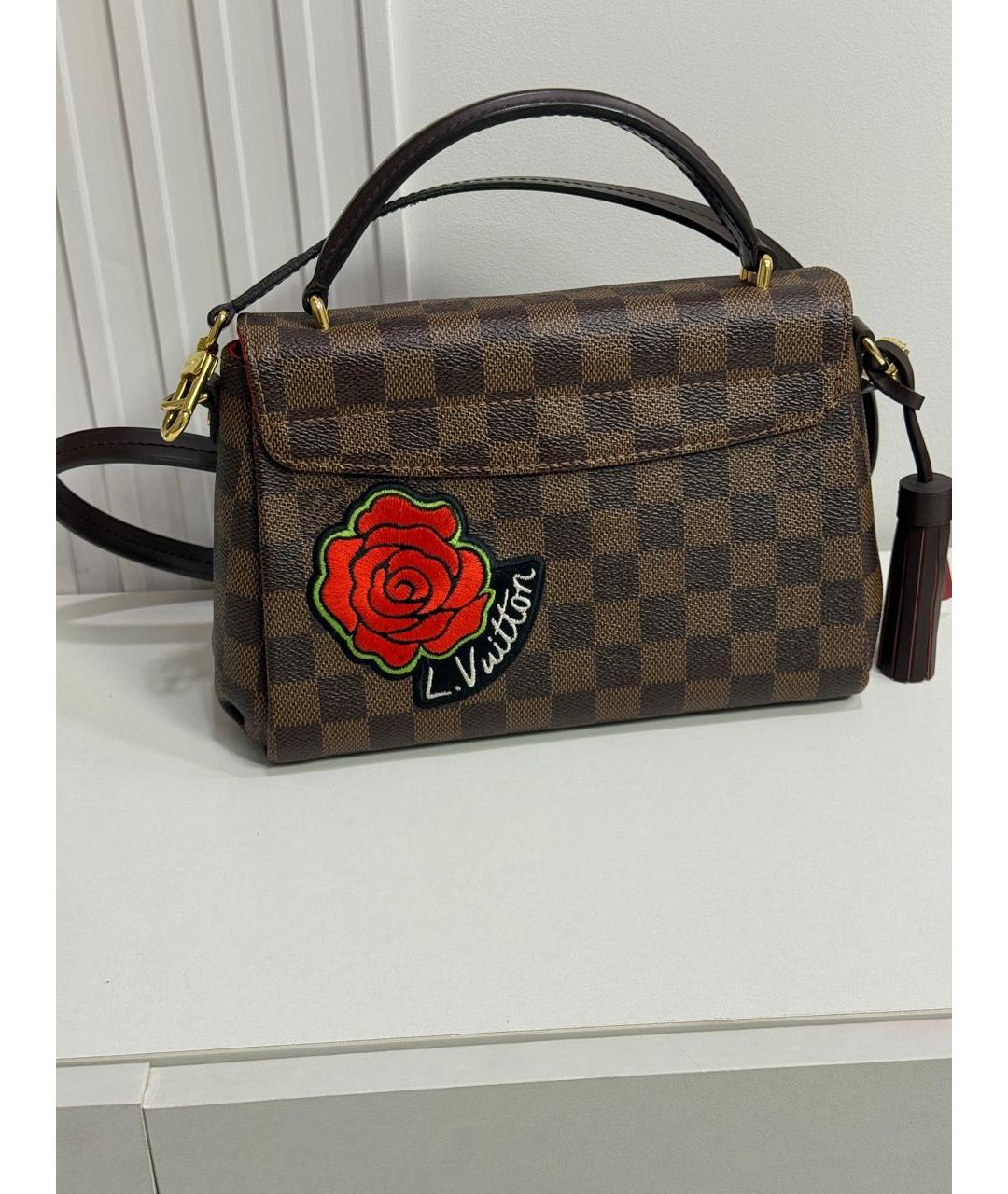 LOUIS VUITTON Коричневая сумка с короткими ручками из канвы, фото 3