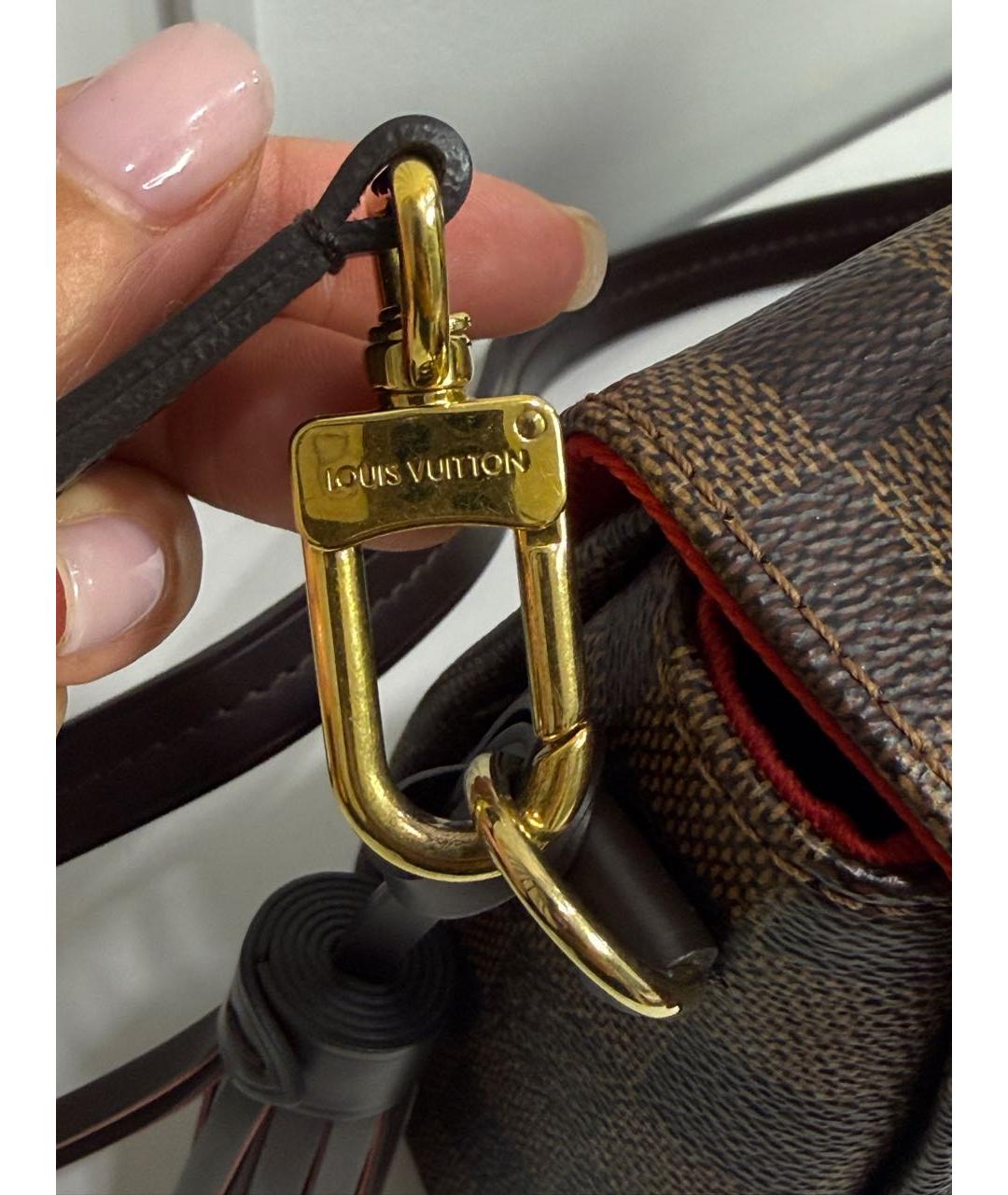 LOUIS VUITTON Коричневая сумка с короткими ручками из канвы, фото 5