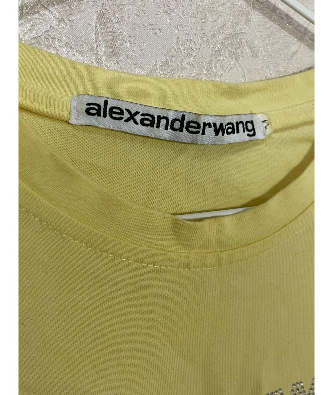 ALEXANDER WANG Желтая хлопковая футболка, фото 2