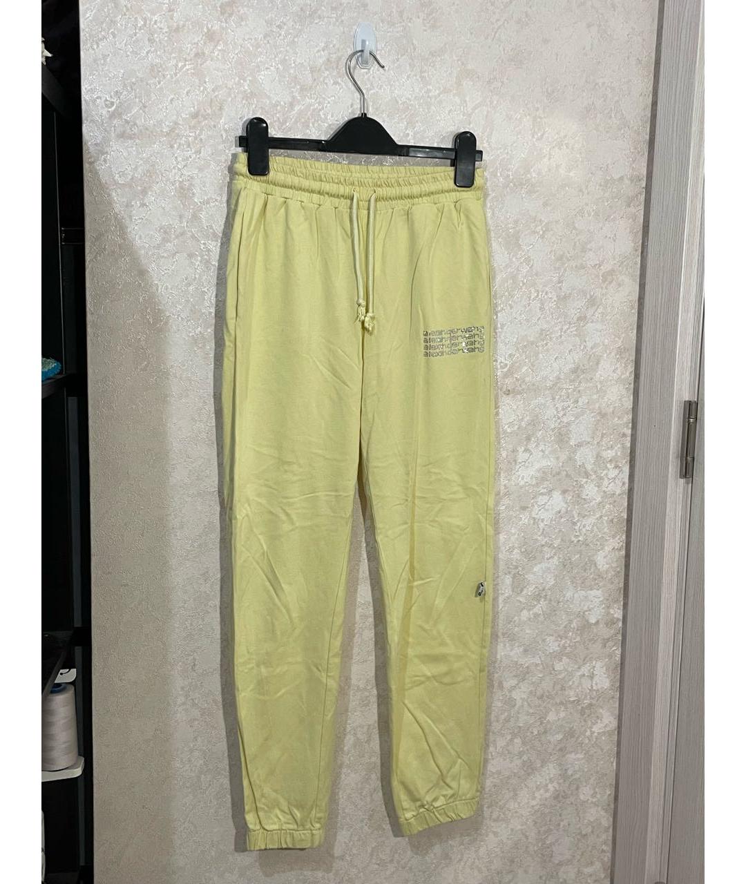 ALEXANDER WANG Желтые хлопковые спортивные брюки и шорты, фото 3