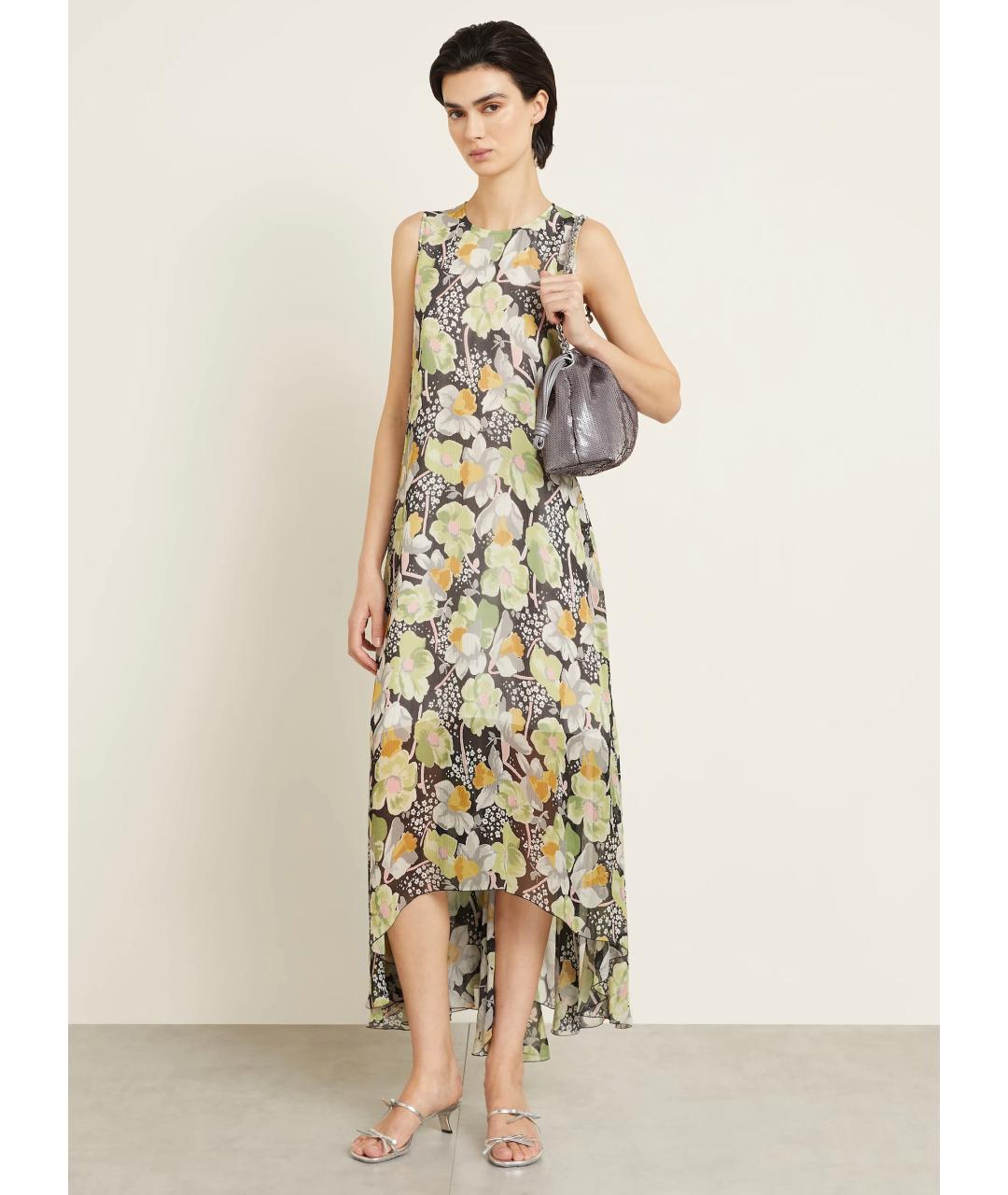 LOEWE Зеленое шелковое коктейльное платье, фото 5