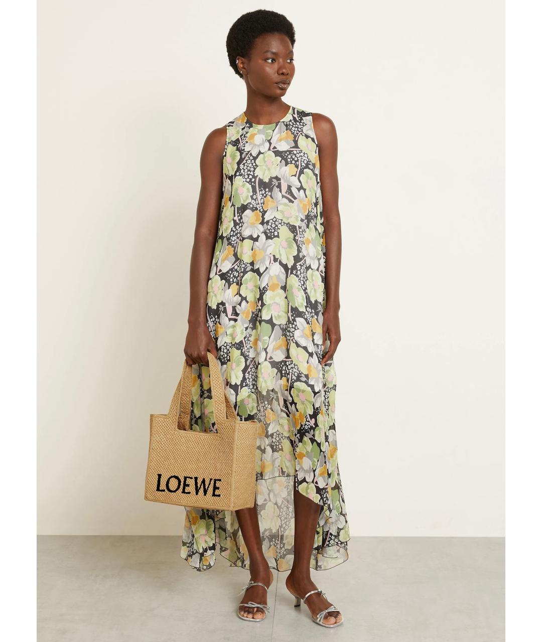 LOEWE Зеленое шелковое коктейльное платье, фото 4