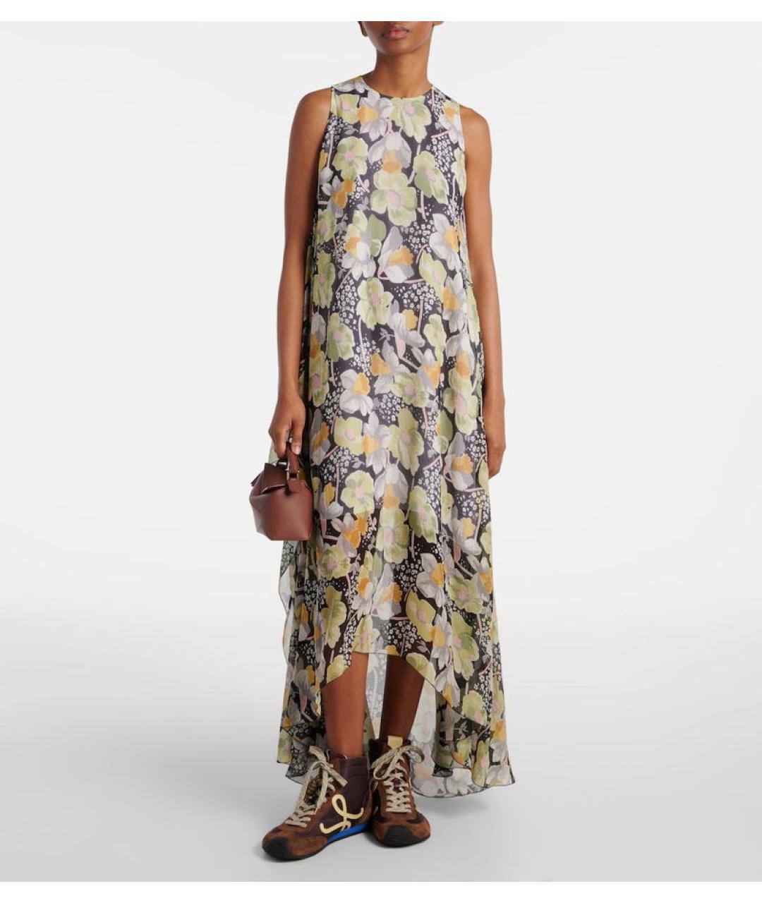 LOEWE Зеленое шелковое коктейльное платье, фото 7