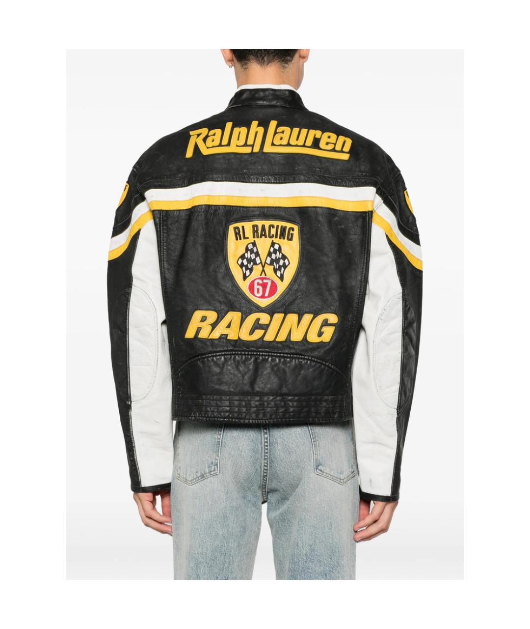 POLO RALPH LAUREN Черная кожаная куртка, фото 3