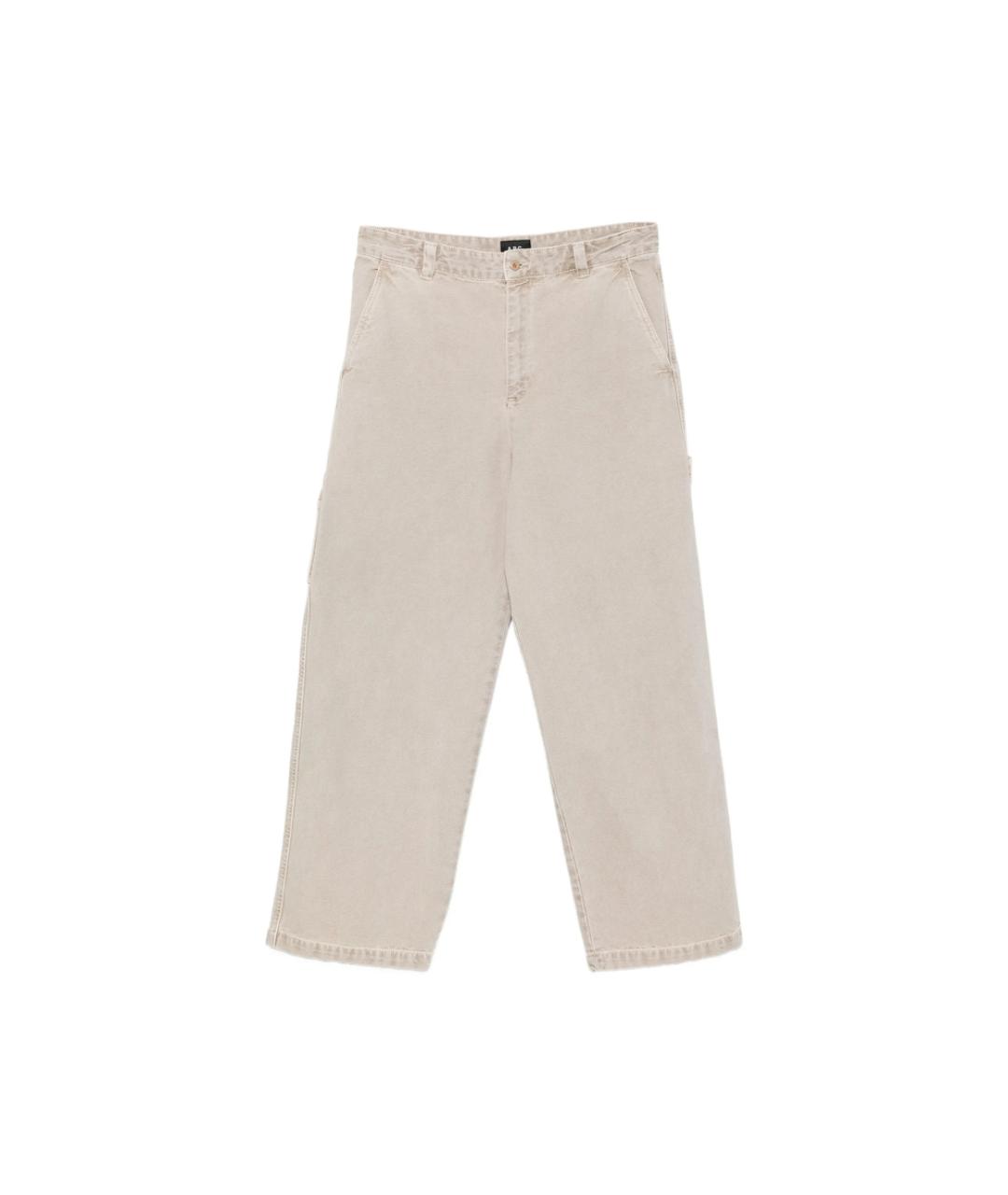 A.P.C. Бежевые хлопковые повседневные брюки, фото 1