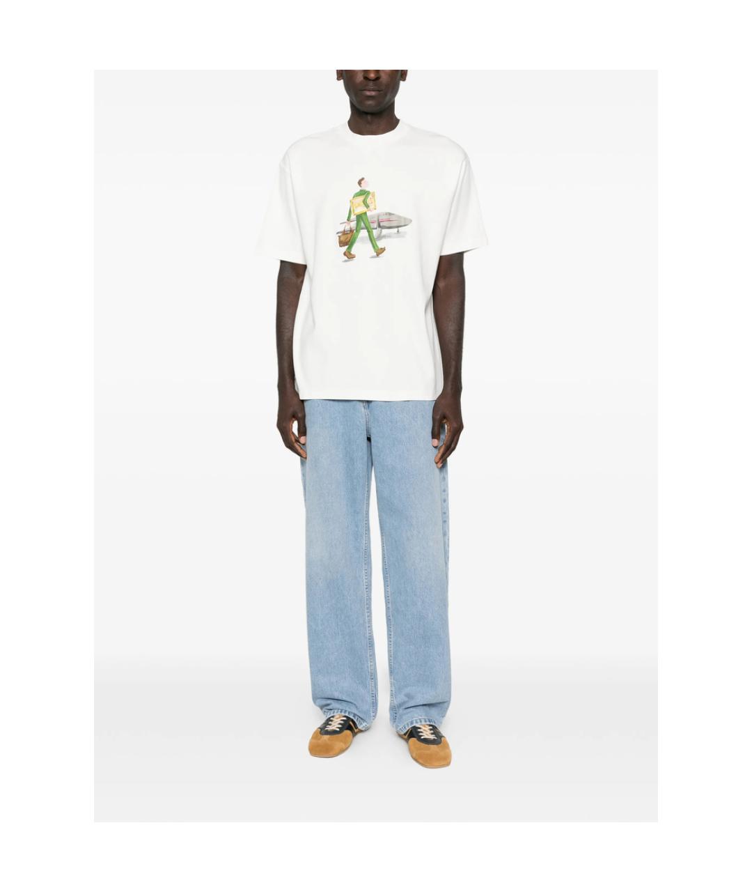 AXEL ARIGATO Голубые хлопковые прямые джинсы, фото 2