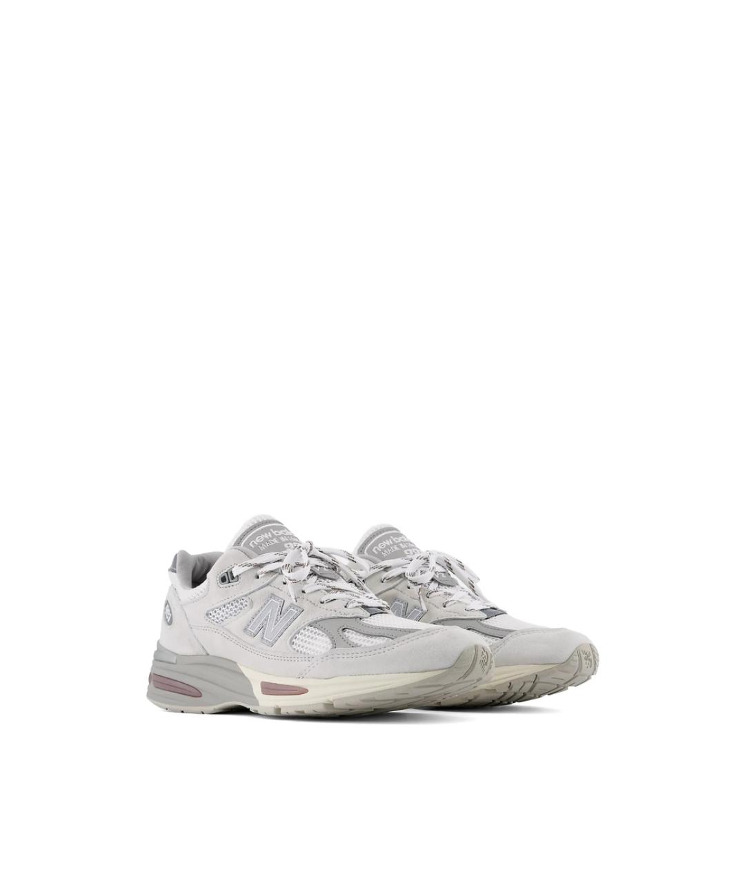 NEW BALANCE Серые замшевые низкие кроссовки / кеды, фото 2