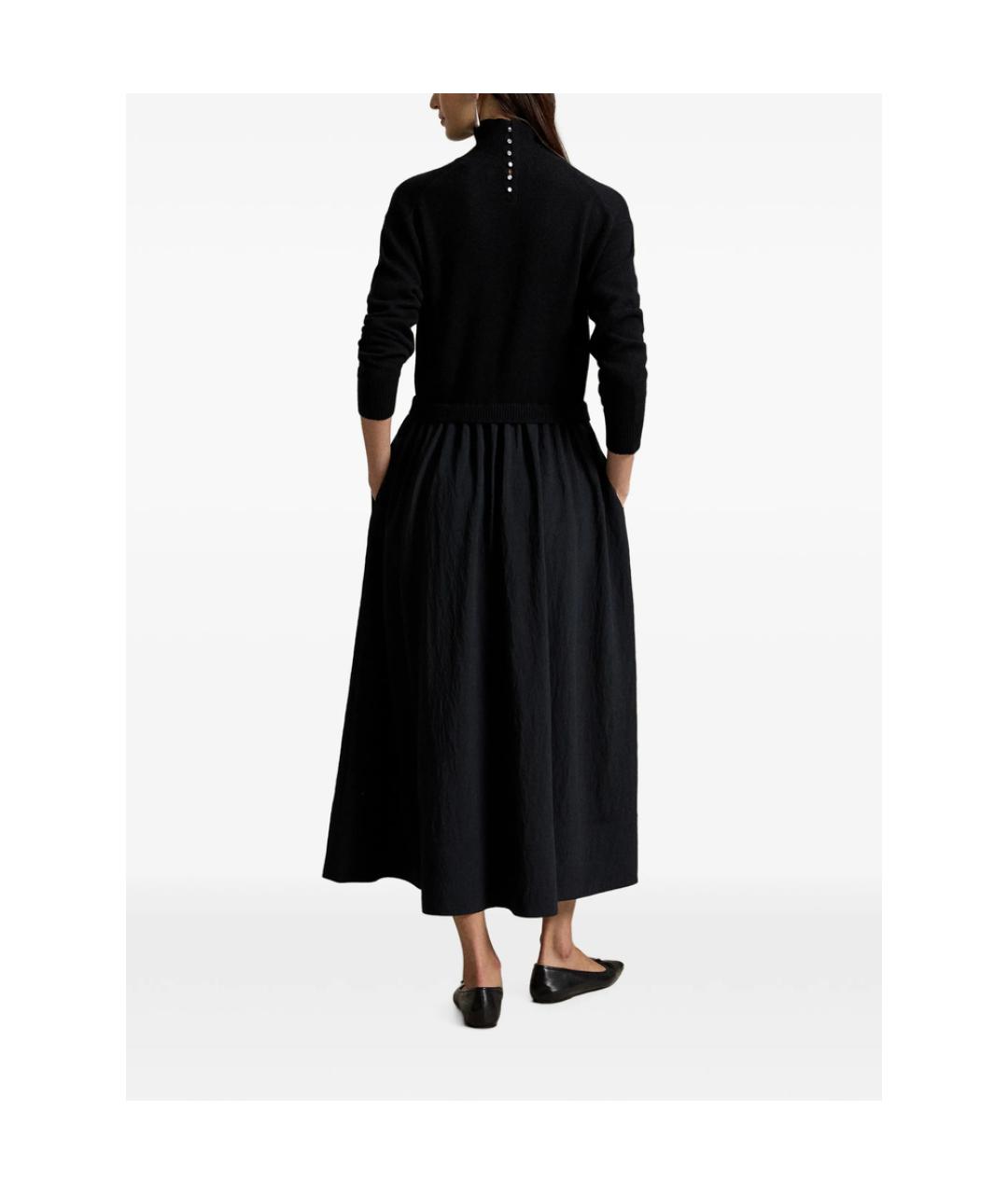 RALPH LAUREN Черное вискозное повседневное платье, фото 4