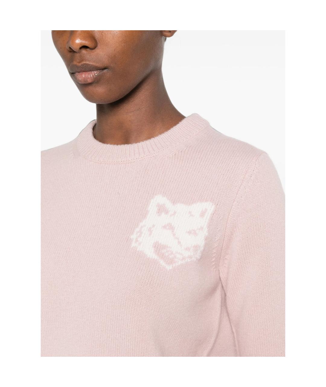 MAISON KITSUNE Розовый шерстяной джемпер / свитер, фото 5