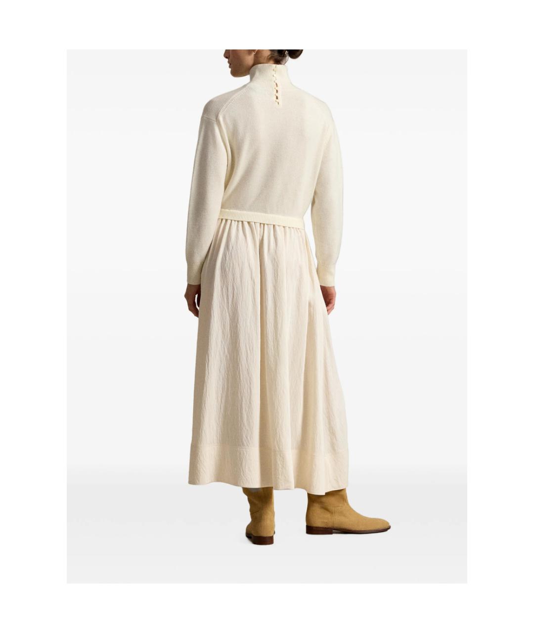 RALPH LAUREN Бежевое вискозное повседневное платье, фото 5