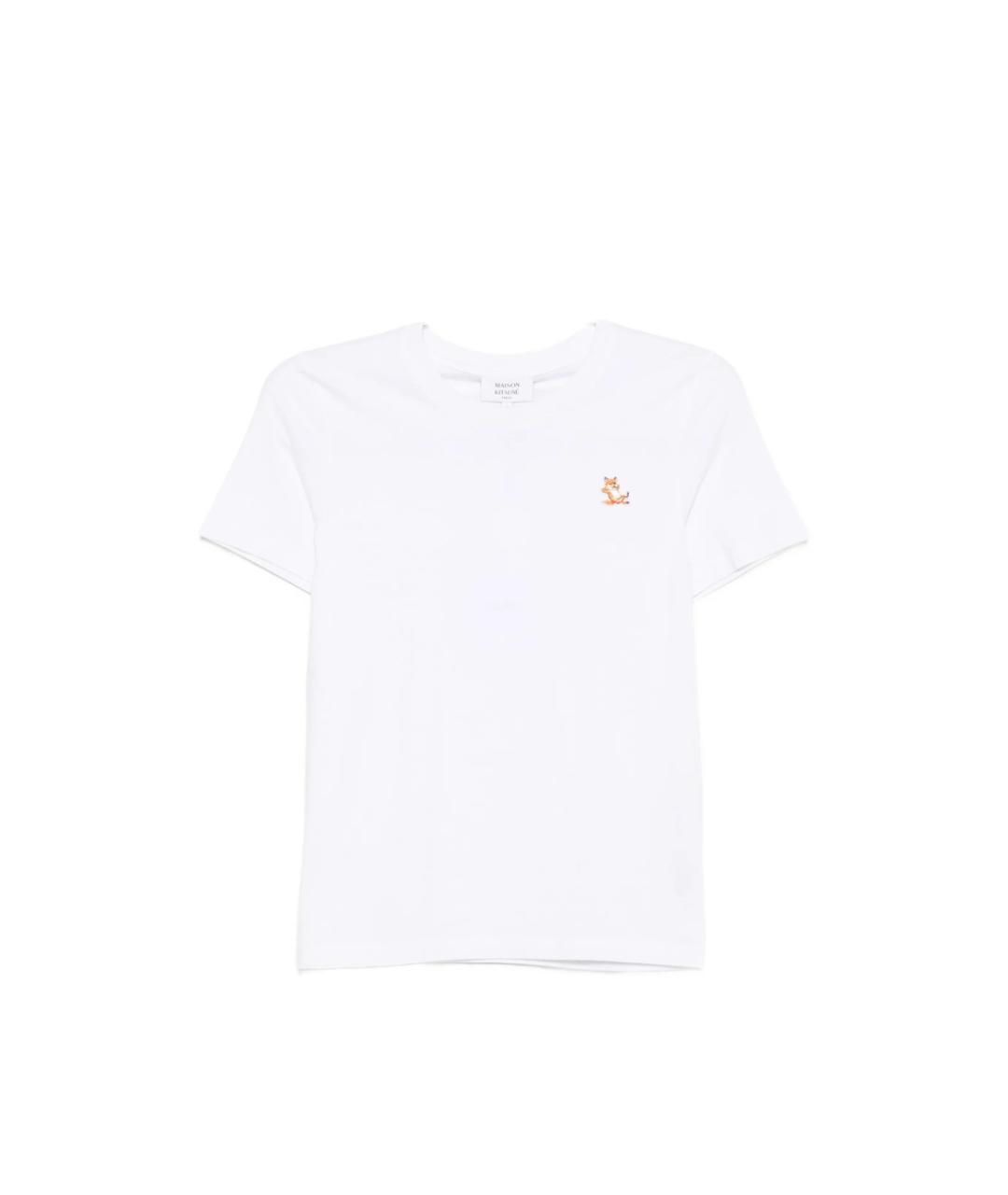 MAISON KITSUNE Белая хлопковая футболка, фото 1