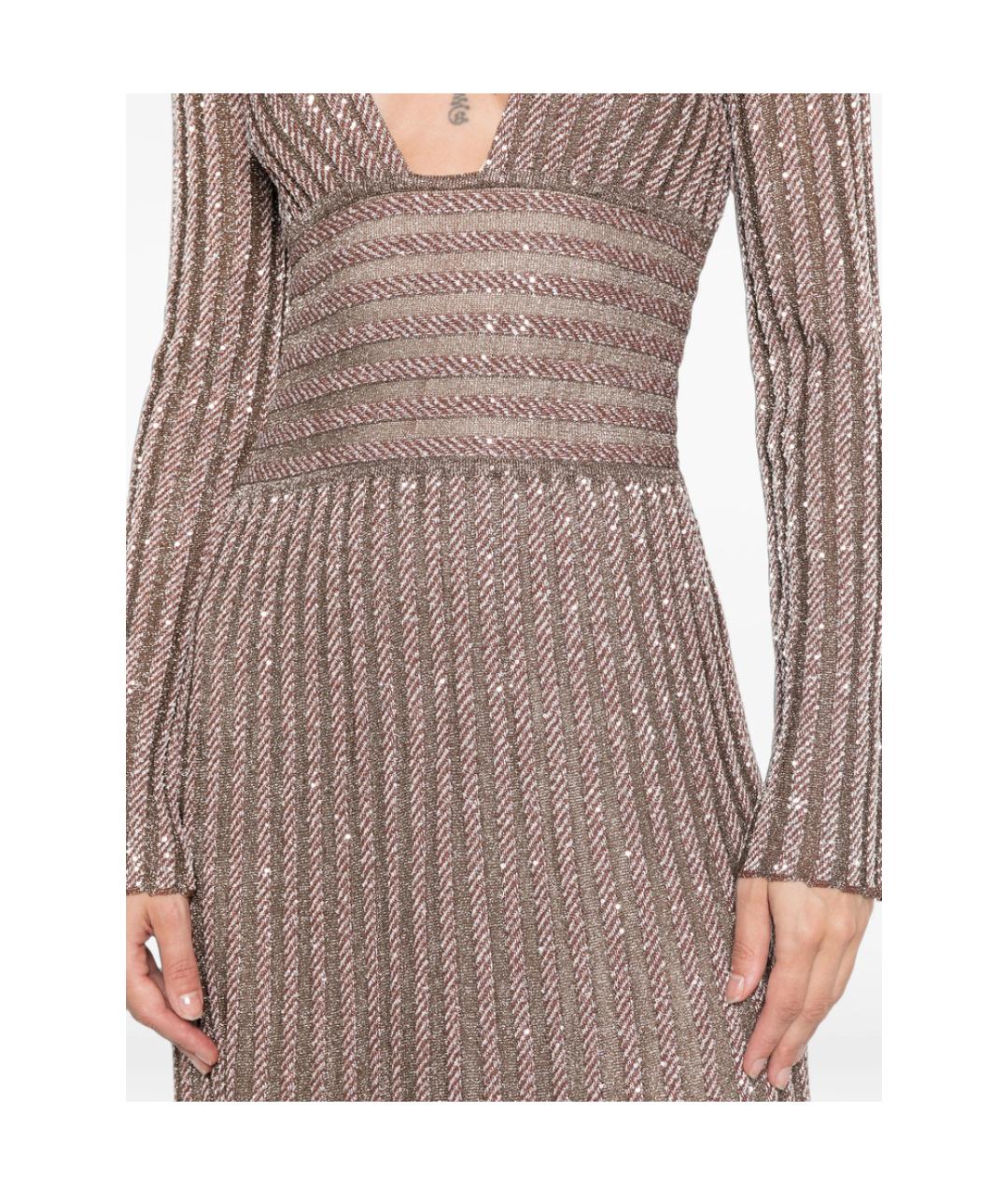 MISSONI Бежевое полиэстеровое вечернее платье, фото 4