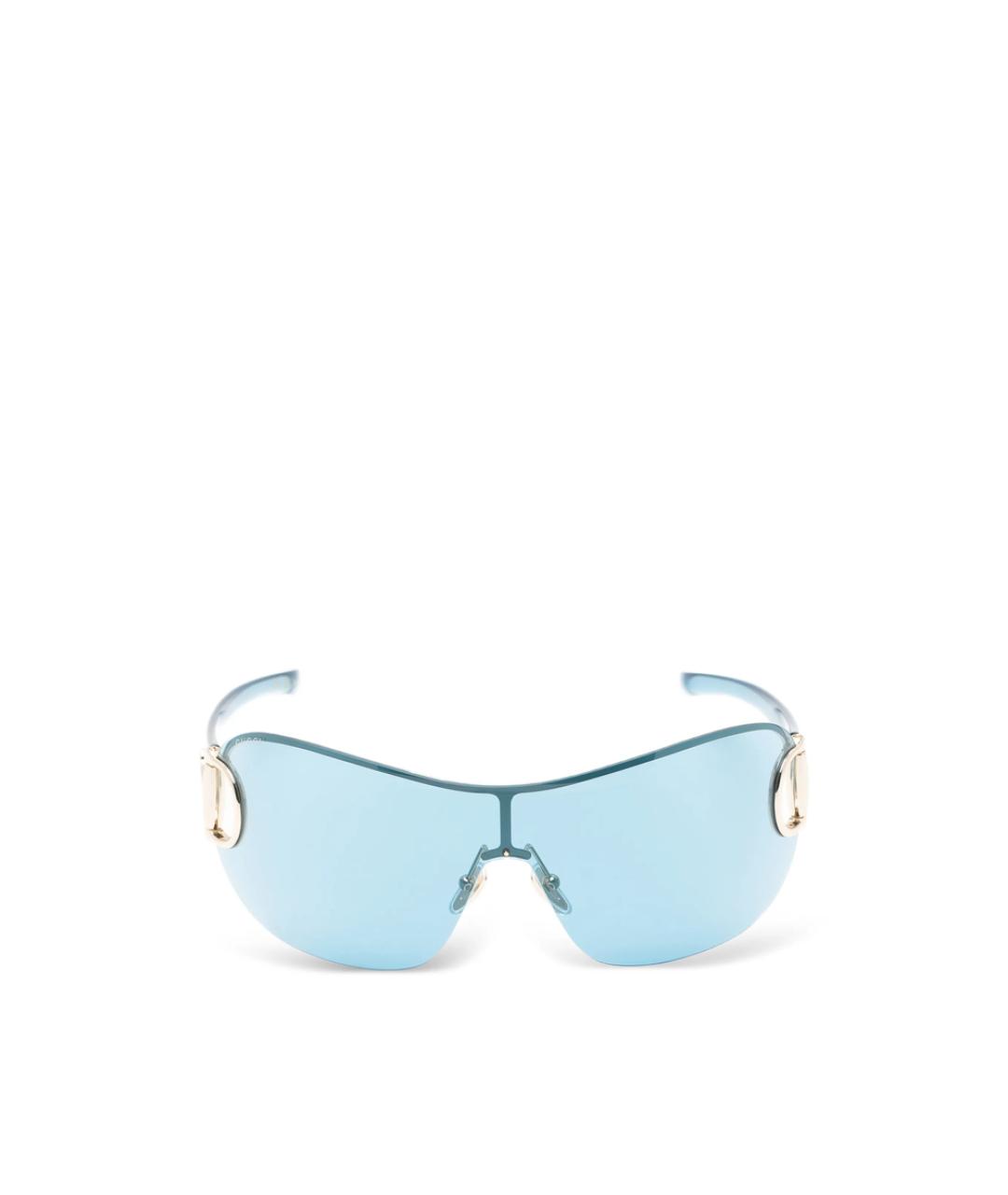 GUCCI Синие металлические солнцезащитные очки, фото 1