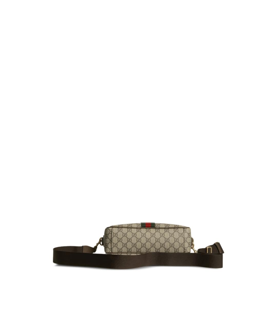 GUCCI Коричневая сумка на плечо из канвы, фото 2