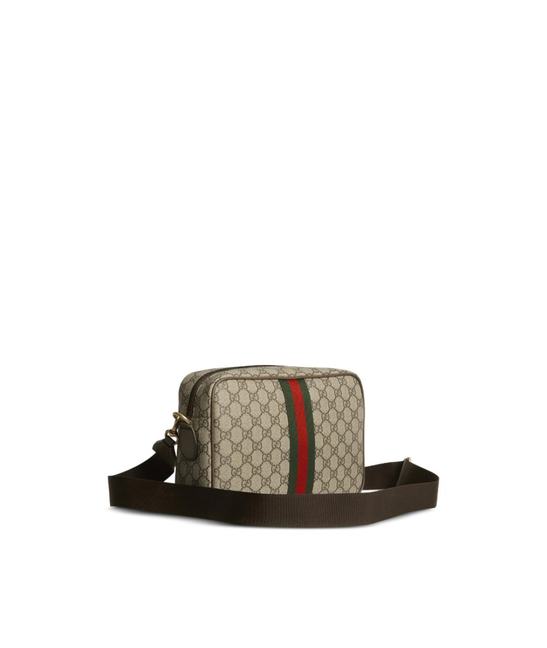 GUCCI Коричневая сумка на плечо из канвы, фото 4