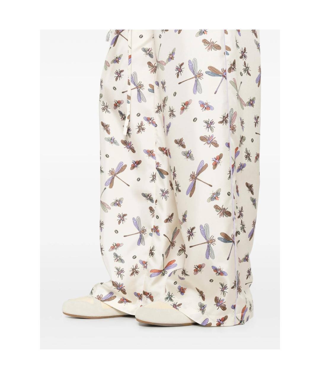 GUCCI Бежевые шелковые прямые брюки, фото 5