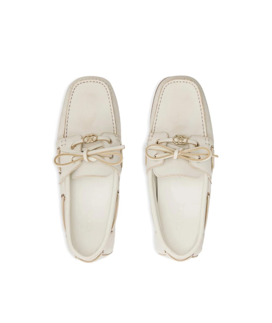 GUCCI Белые кожаные мокасины, фото 3