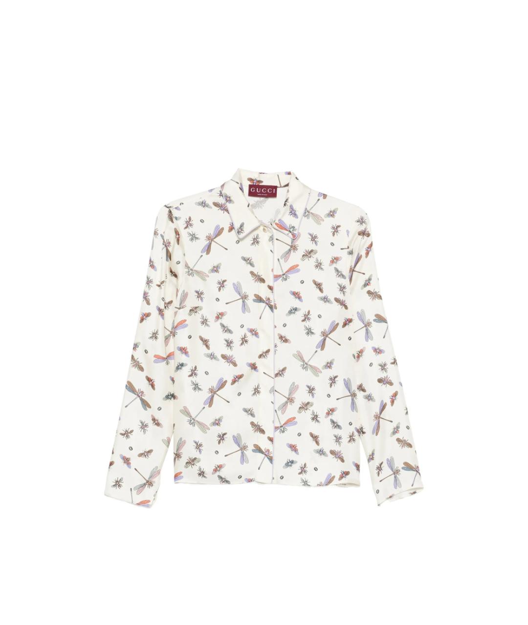 GUCCI Бежевая шелковая рубашка, фото 1