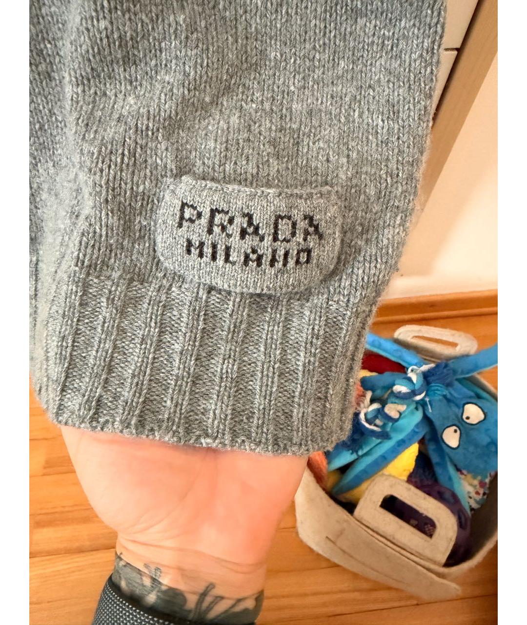 PRADA Серый кашемировый джемпер / свитер, фото 4