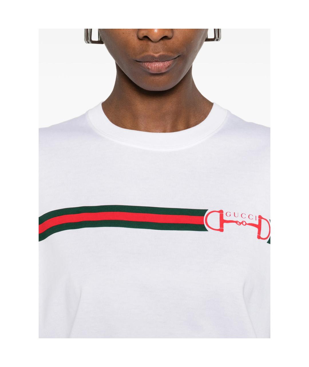 GUCCI Белая хлопковая футболка, фото 2