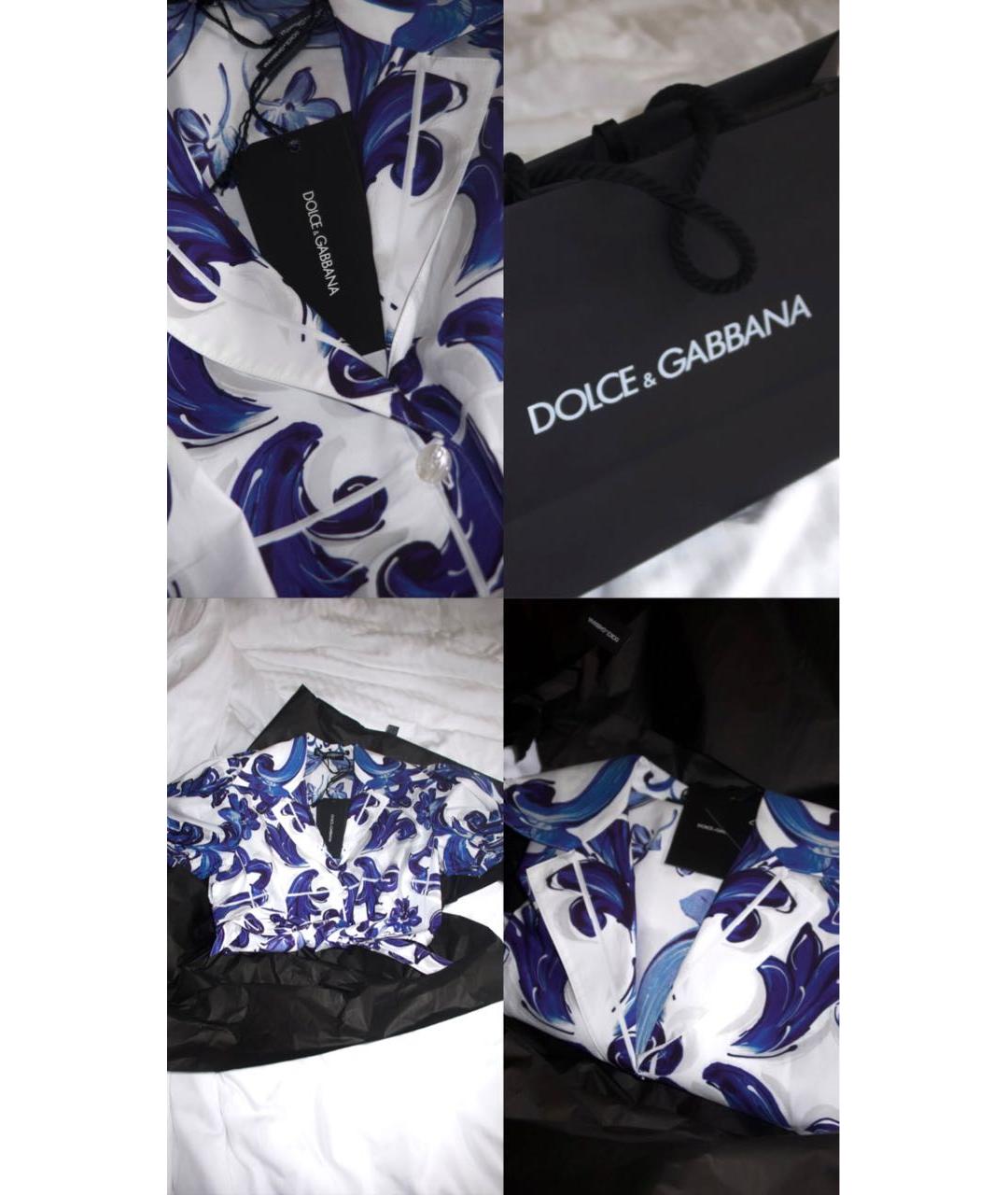 DOLCE&GABBANA Белая хлопковая блузы, фото 5