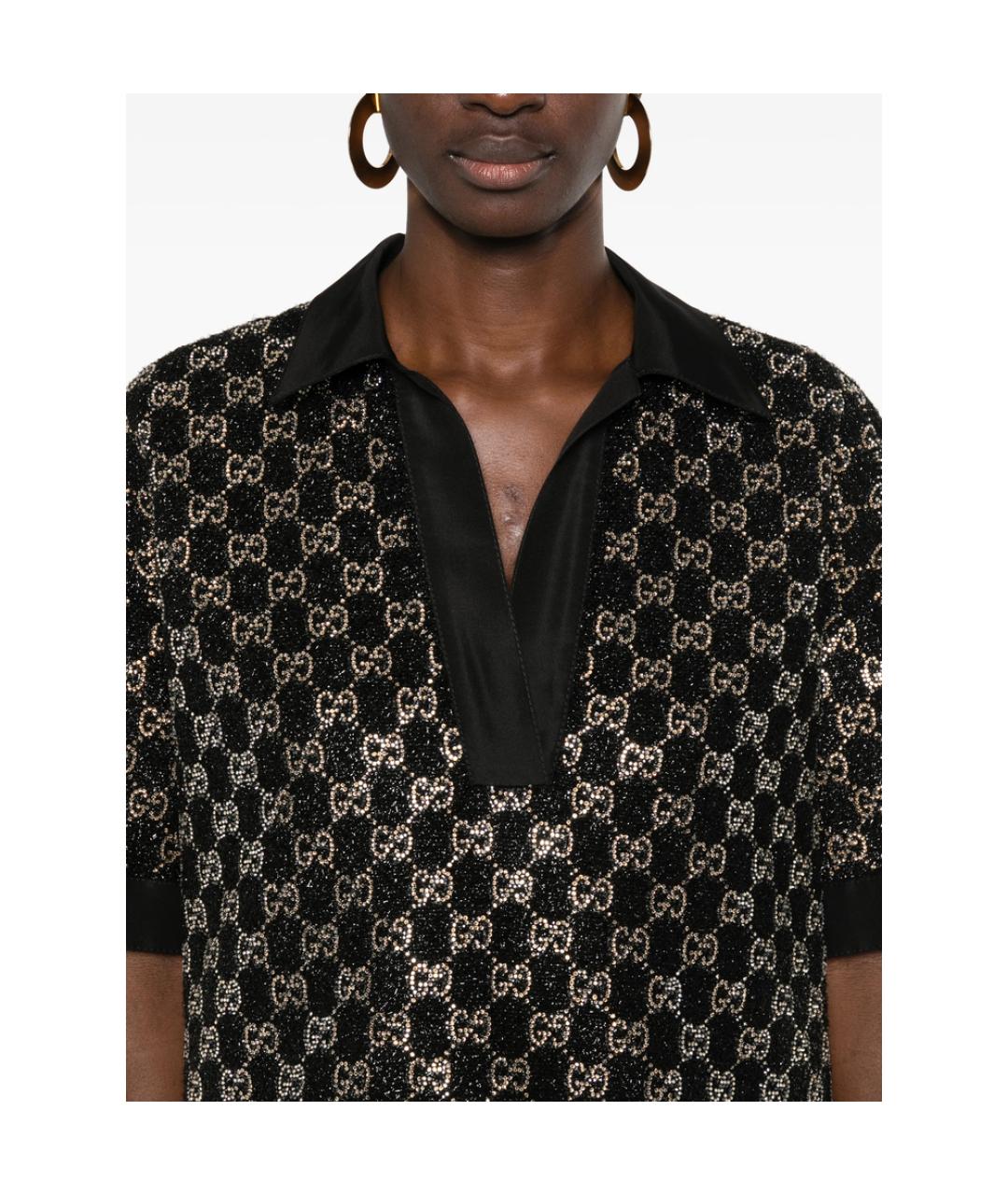 GUCCI Черная полиэстеровая блузы, фото 2