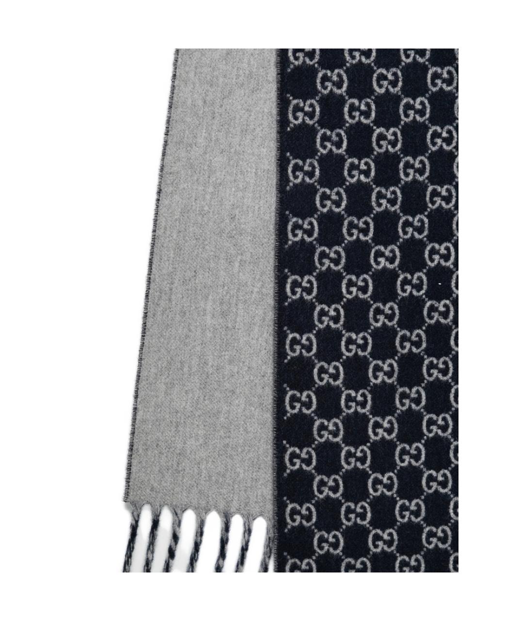GUCCI Синий кашемировый шарф, фото 2