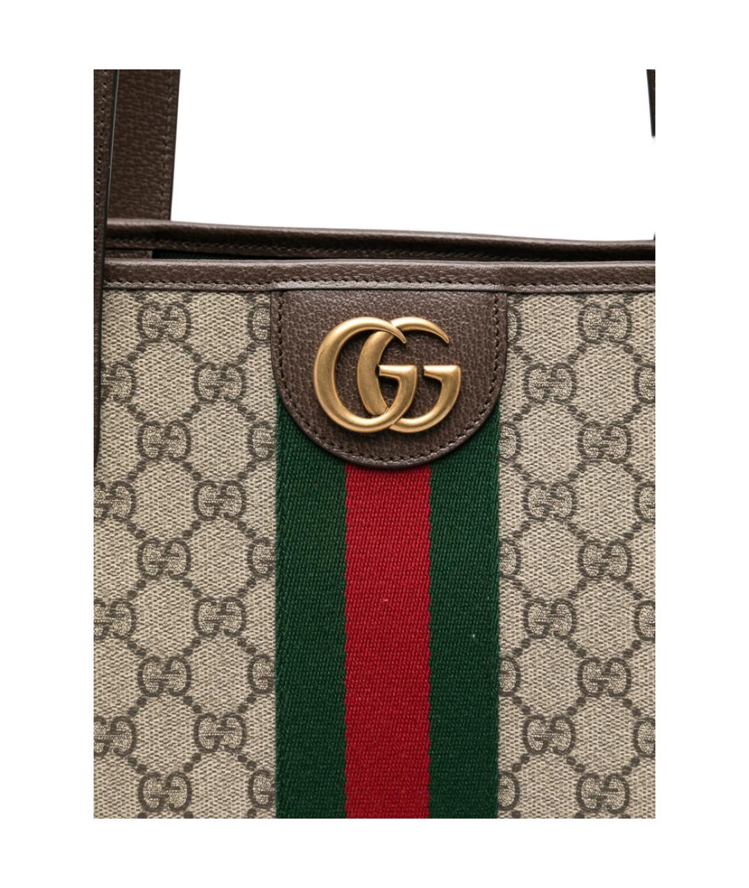 GUCCI Бежевая кожаная сумка тоут, фото 2