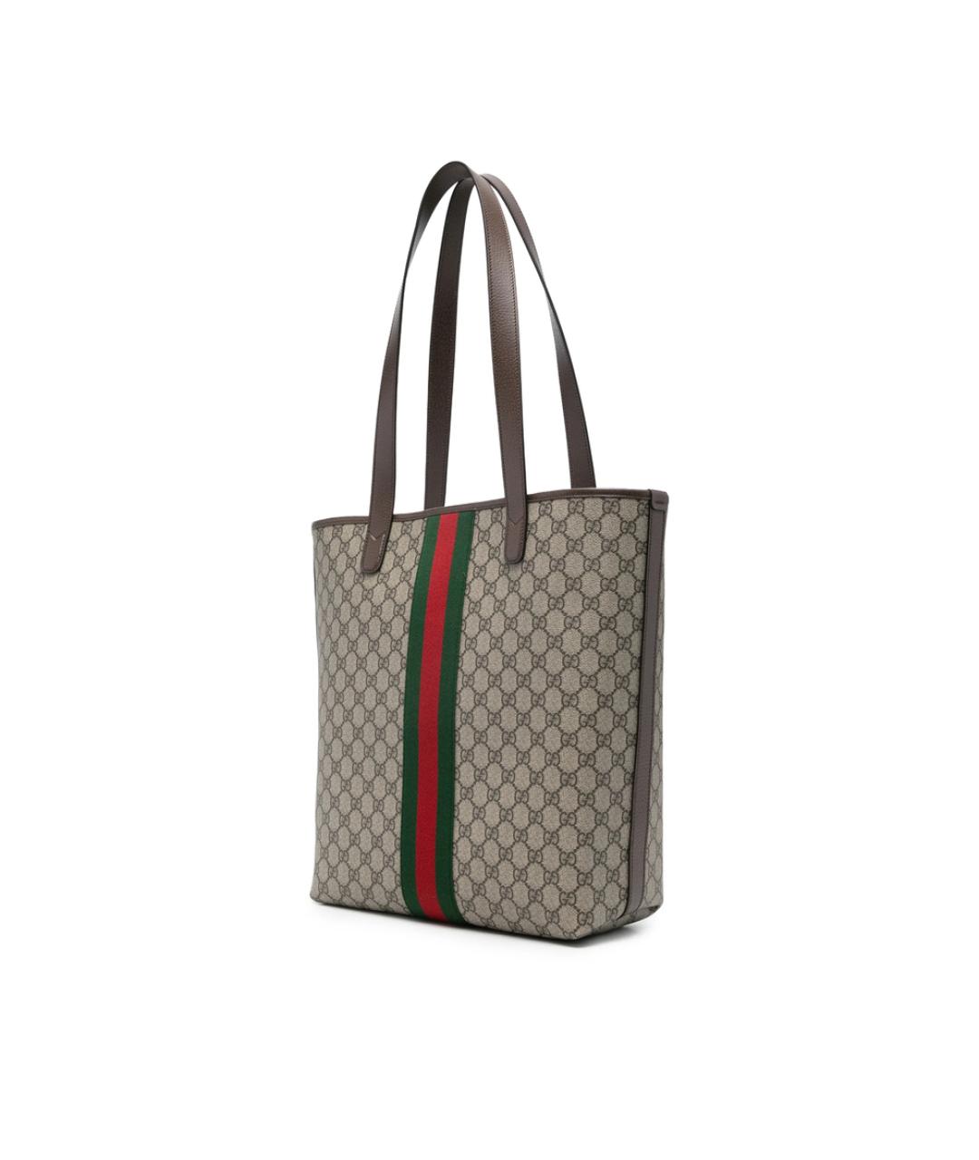 GUCCI Бежевая кожаная сумка тоут, фото 5