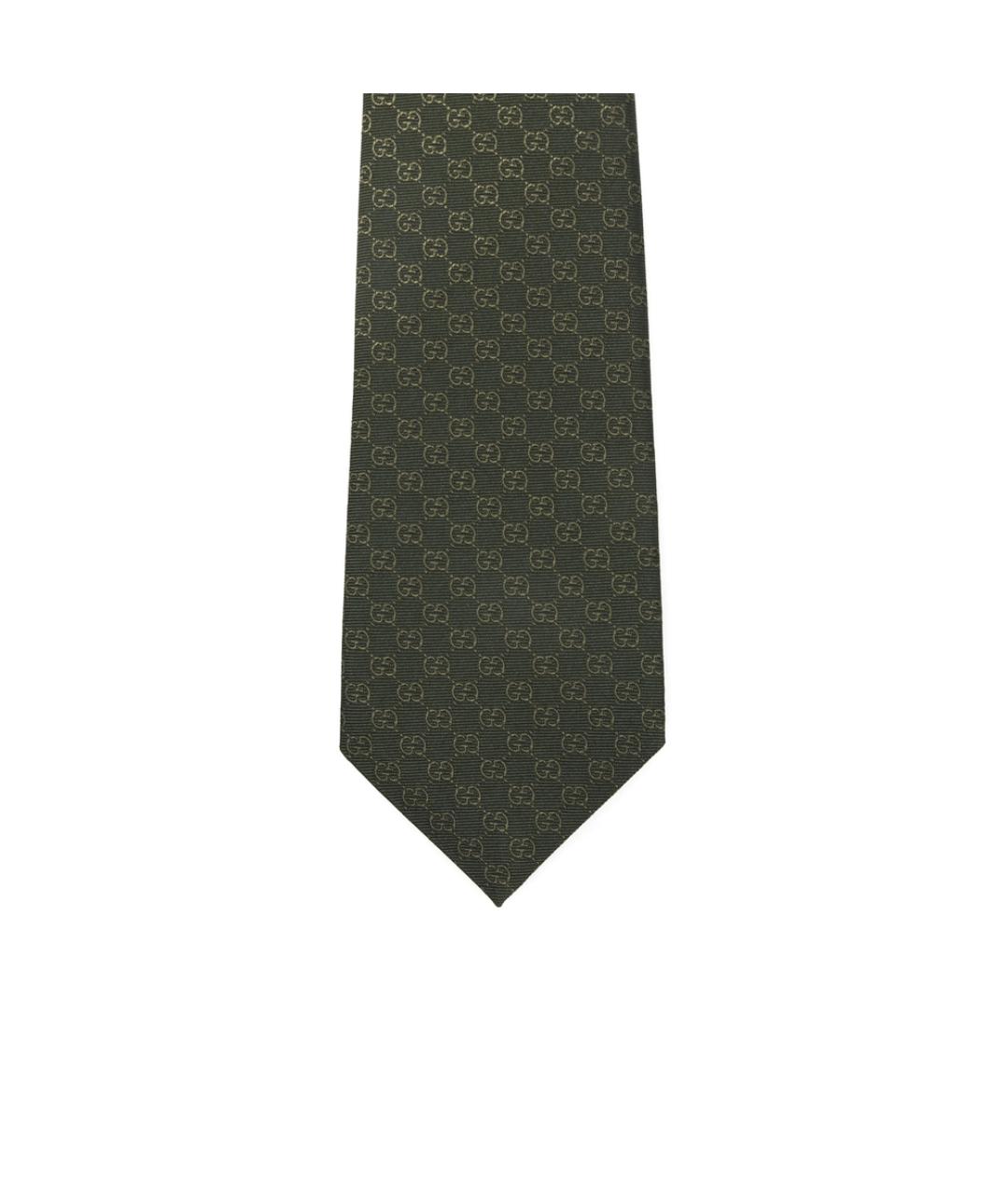 GUCCI Зеленый шелковый галстук, фото 3