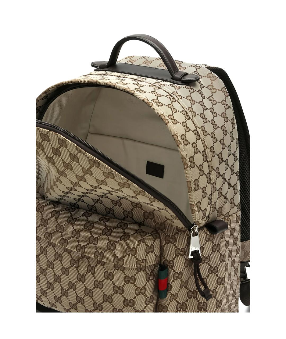 GUCCI Бежевый рюкзак из канвы, фото 4