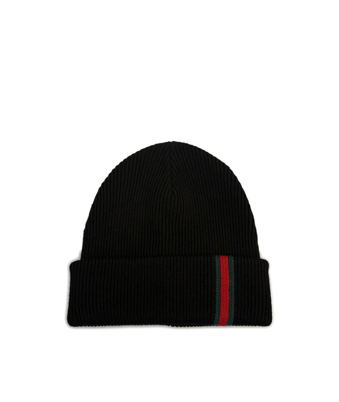 GUCCI Черная шерстяная шапка, фото 1