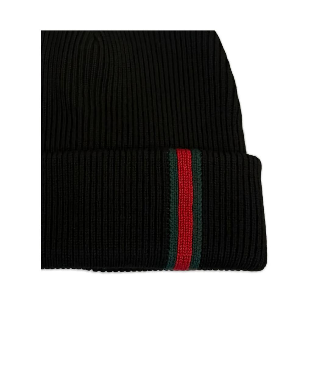 GUCCI Черная шерстяная шапка, фото 2
