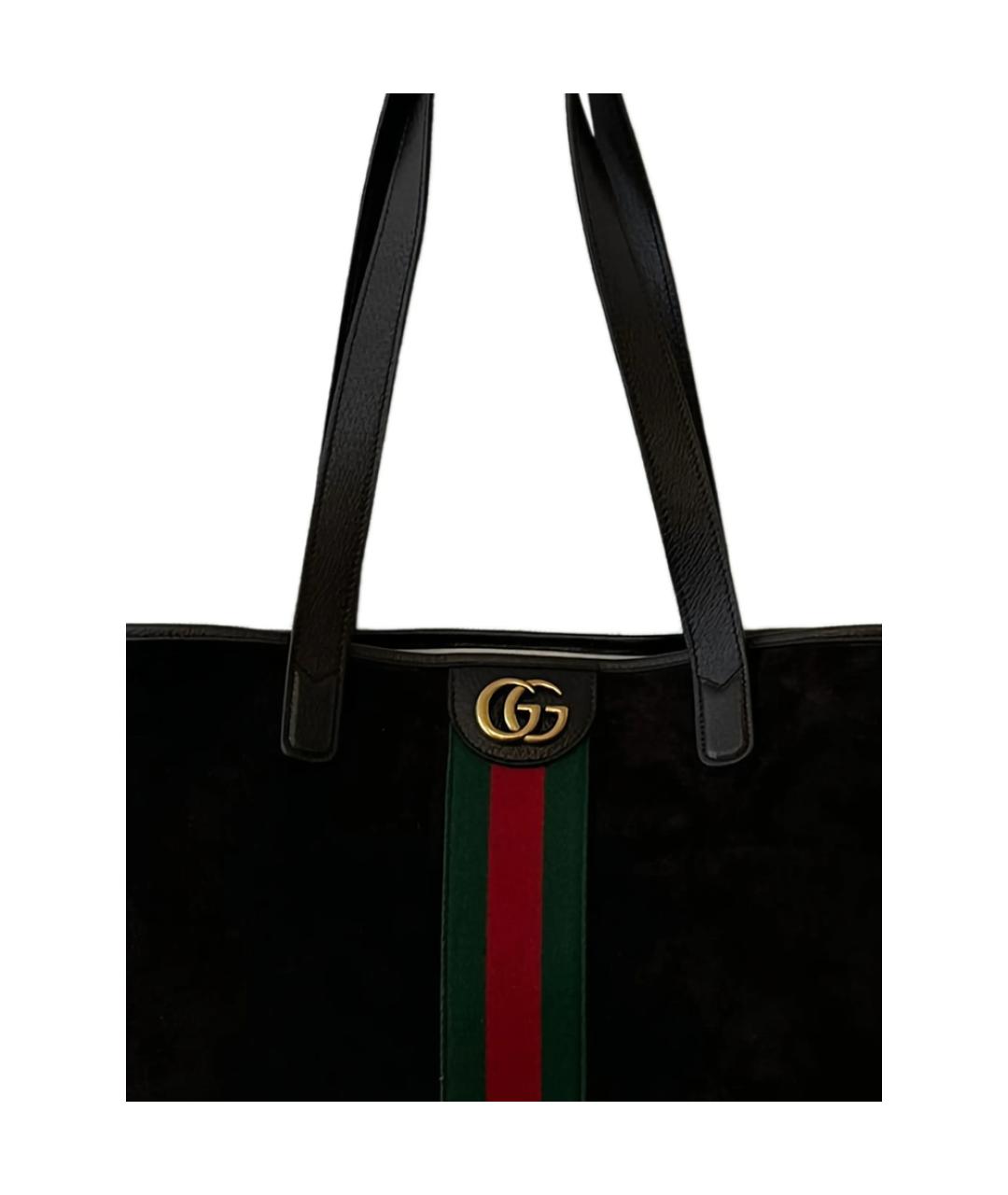 GUCCI Черная замшевая сумка тоут, фото 2