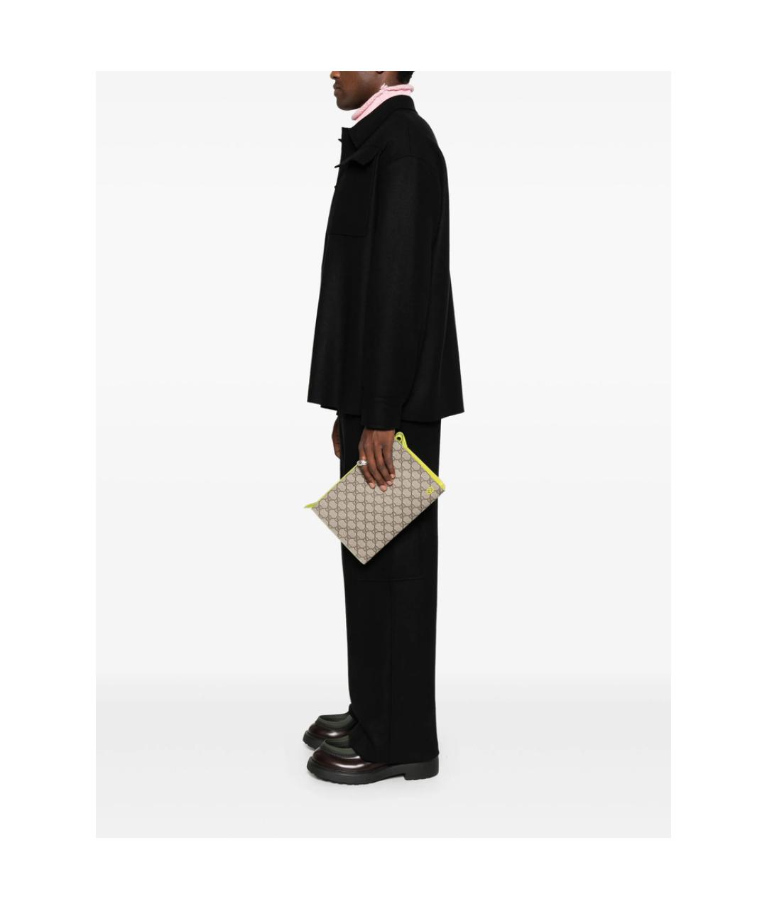 GUCCI Бежевая кожаная барсетка, фото 3
