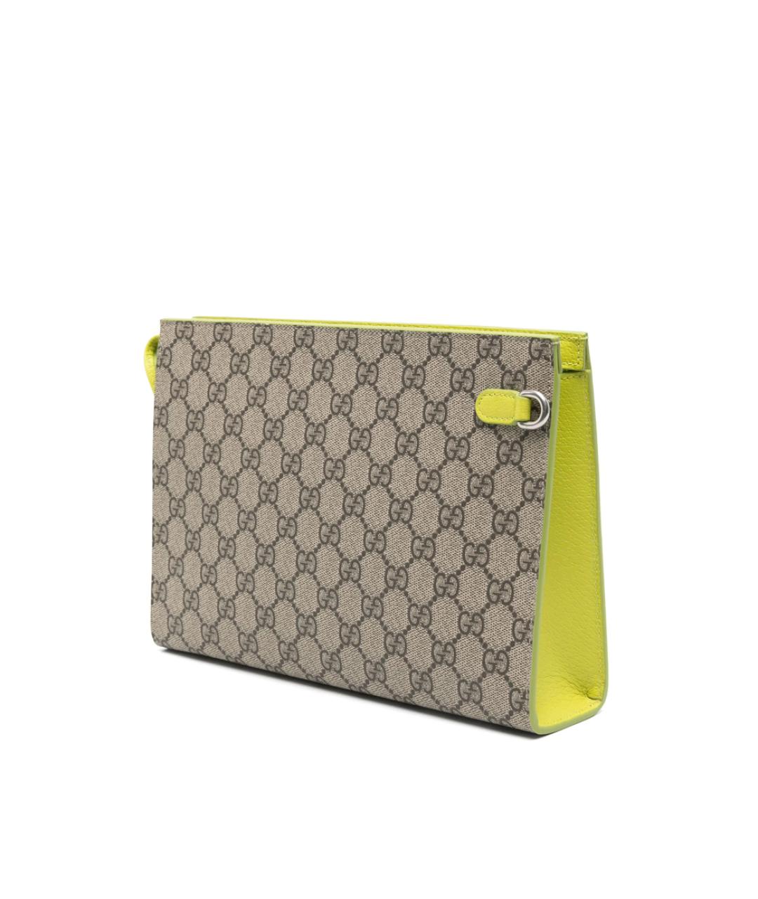 GUCCI Бежевая кожаная барсетка, фото 4