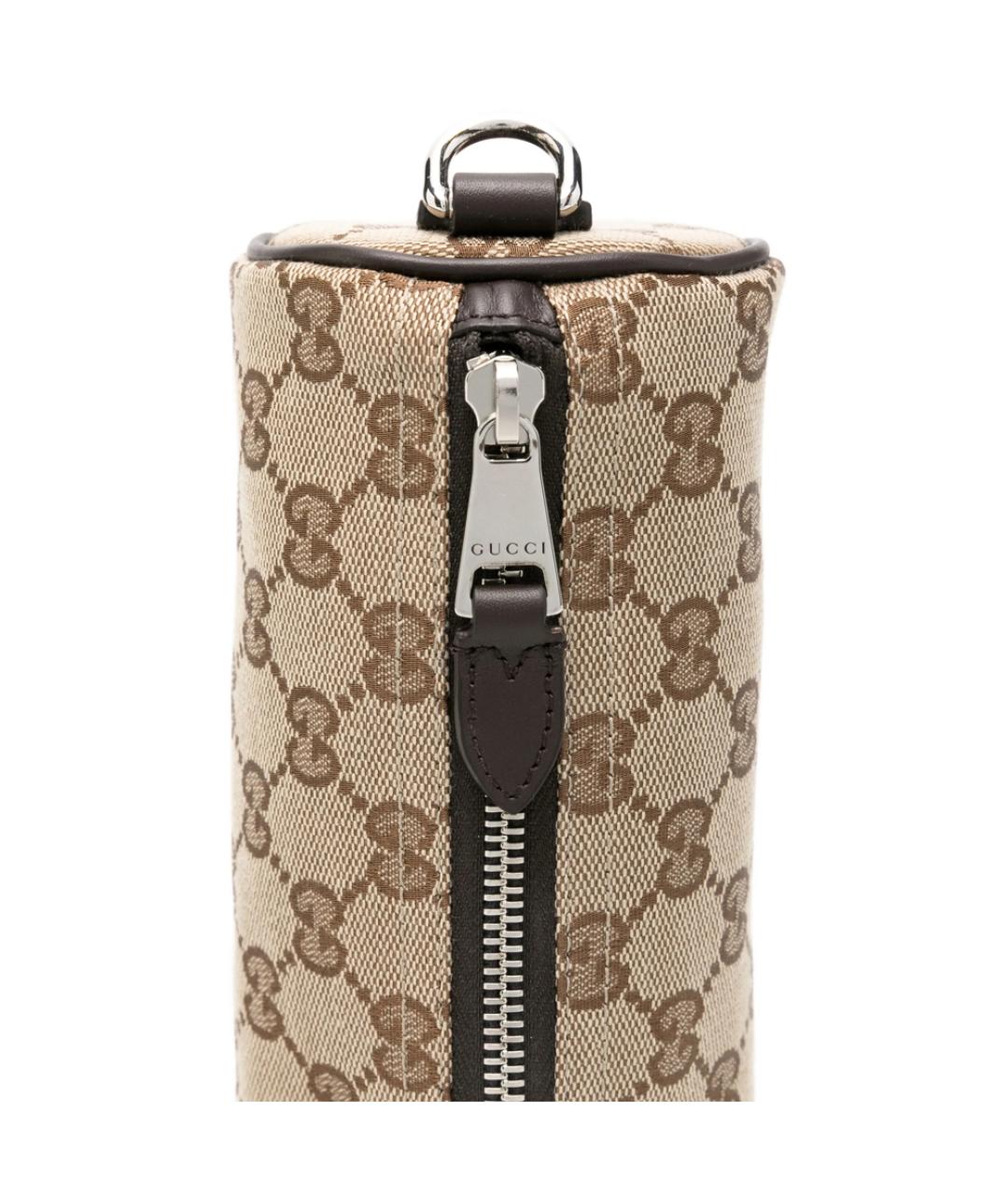 GUCCI Коричневая сумка на плечо из канвы, фото 2