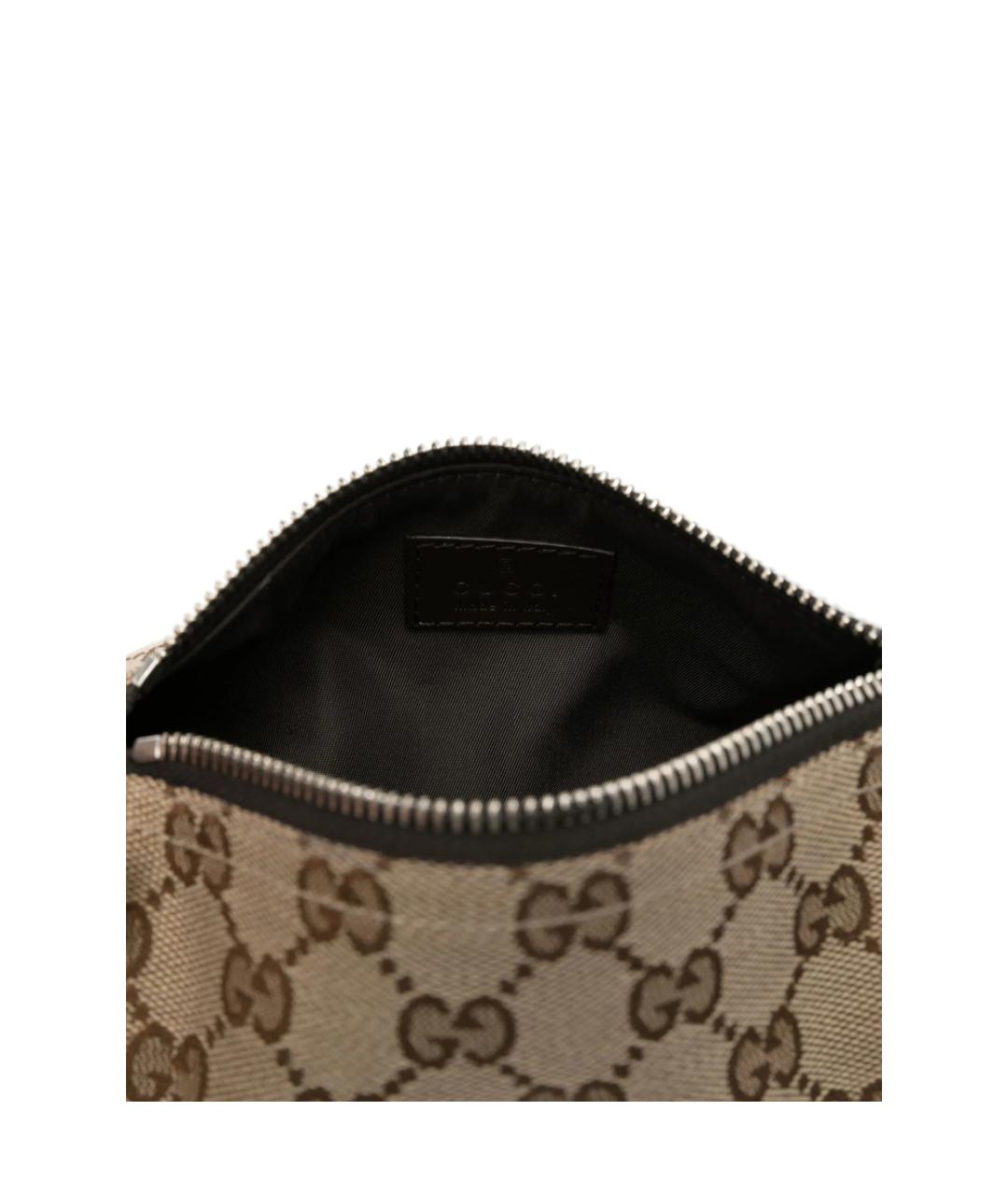 GUCCI Коричневая сумка на плечо из канвы, фото 5