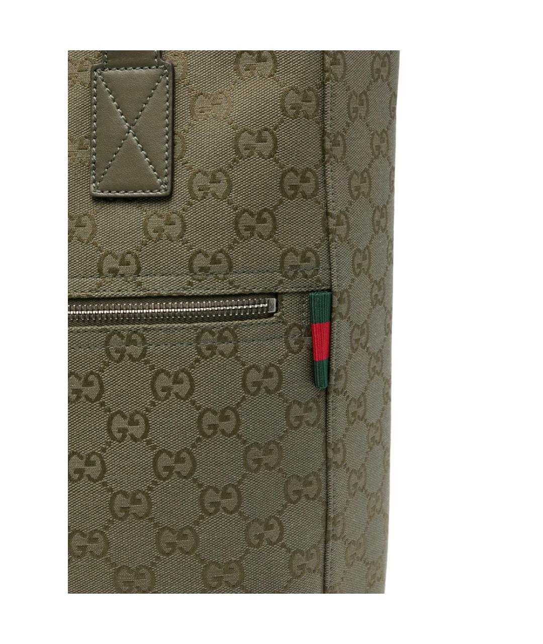 GUCCI Зеленая кожаная сумка тоут, фото 4