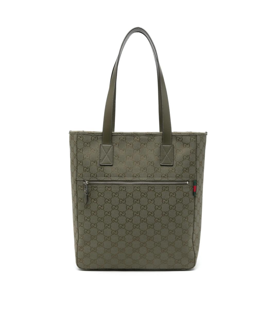 GUCCI Зеленая кожаная сумка тоут, фото 1