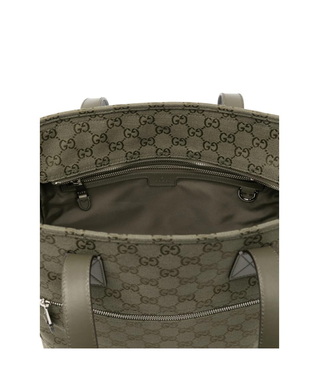 GUCCI Зеленая кожаная сумка тоут, фото 2