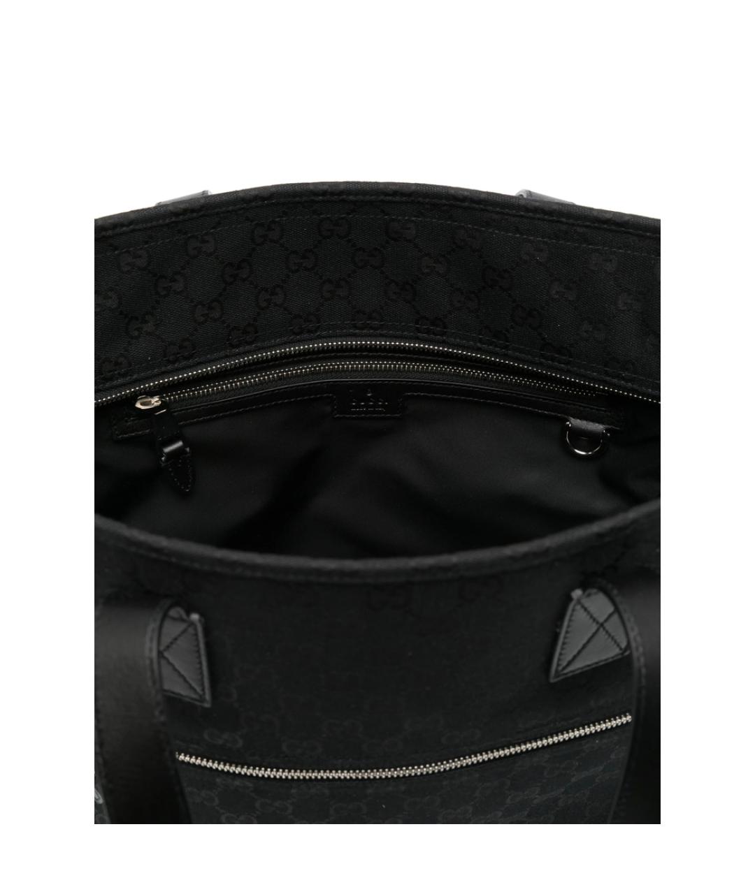 GUCCI Черная кожаная сумка тоут, фото 2