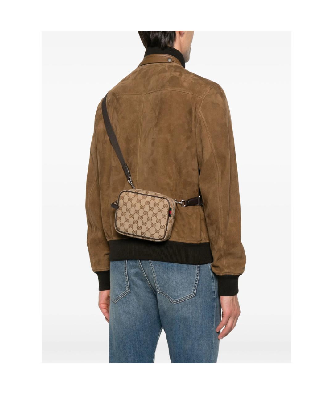 GUCCI Бежевая синтетическая сумка на плечо, фото 4