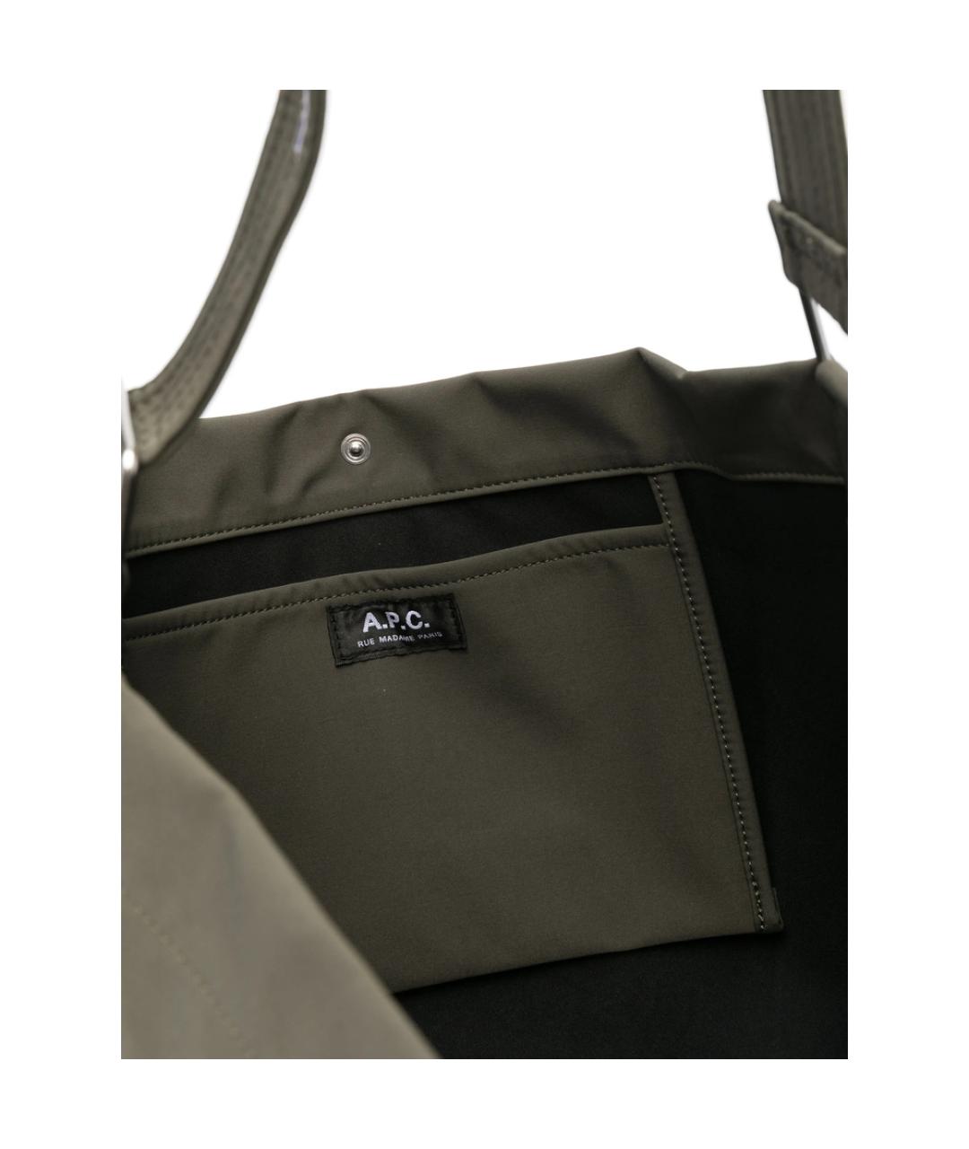 A.P.C. Зеленая синтетическая сумка на плечо, фото 5