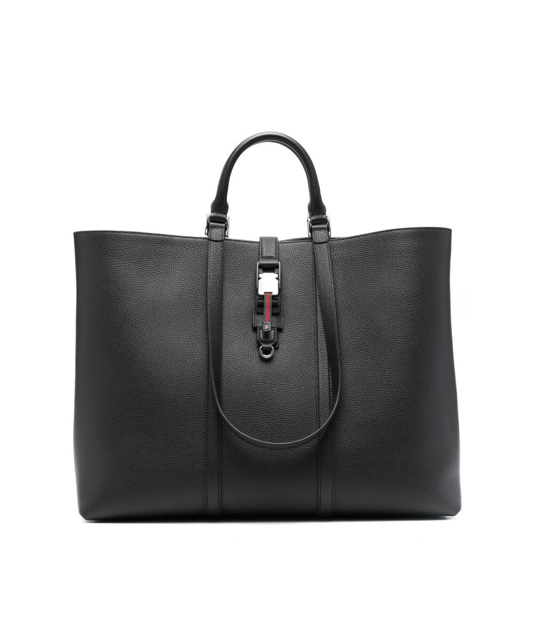 GUCCI Черная кожаная сумка тоут, фото 1