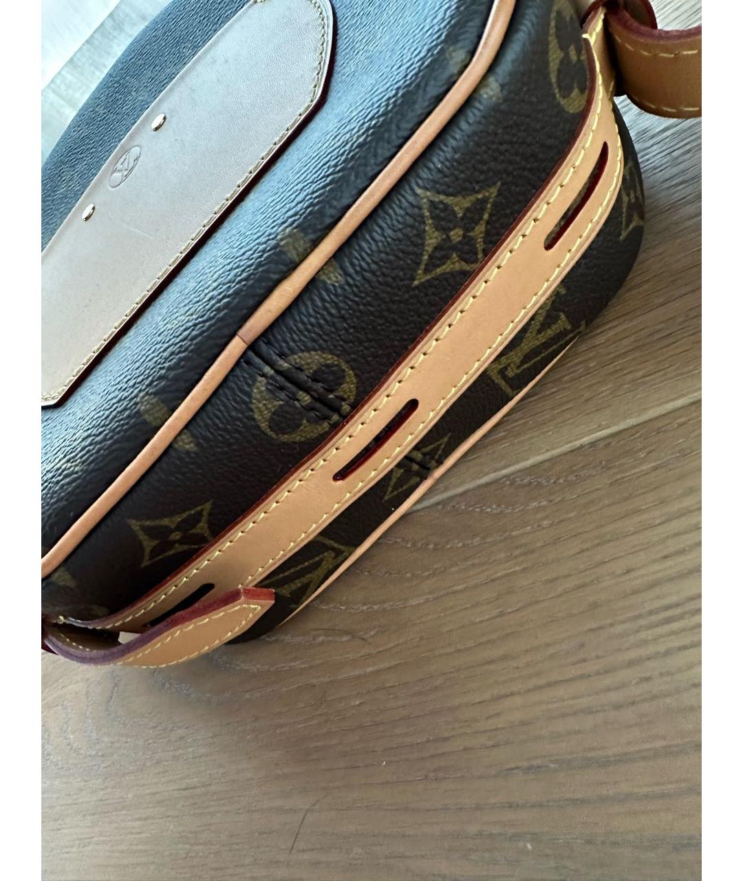 LOUIS VUITTON Коричневая кожаная сумка через плечо, фото 5