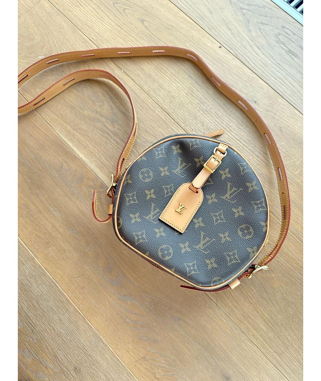 LOUIS VUITTON Коричневая кожаная сумка через плечо, фото 6